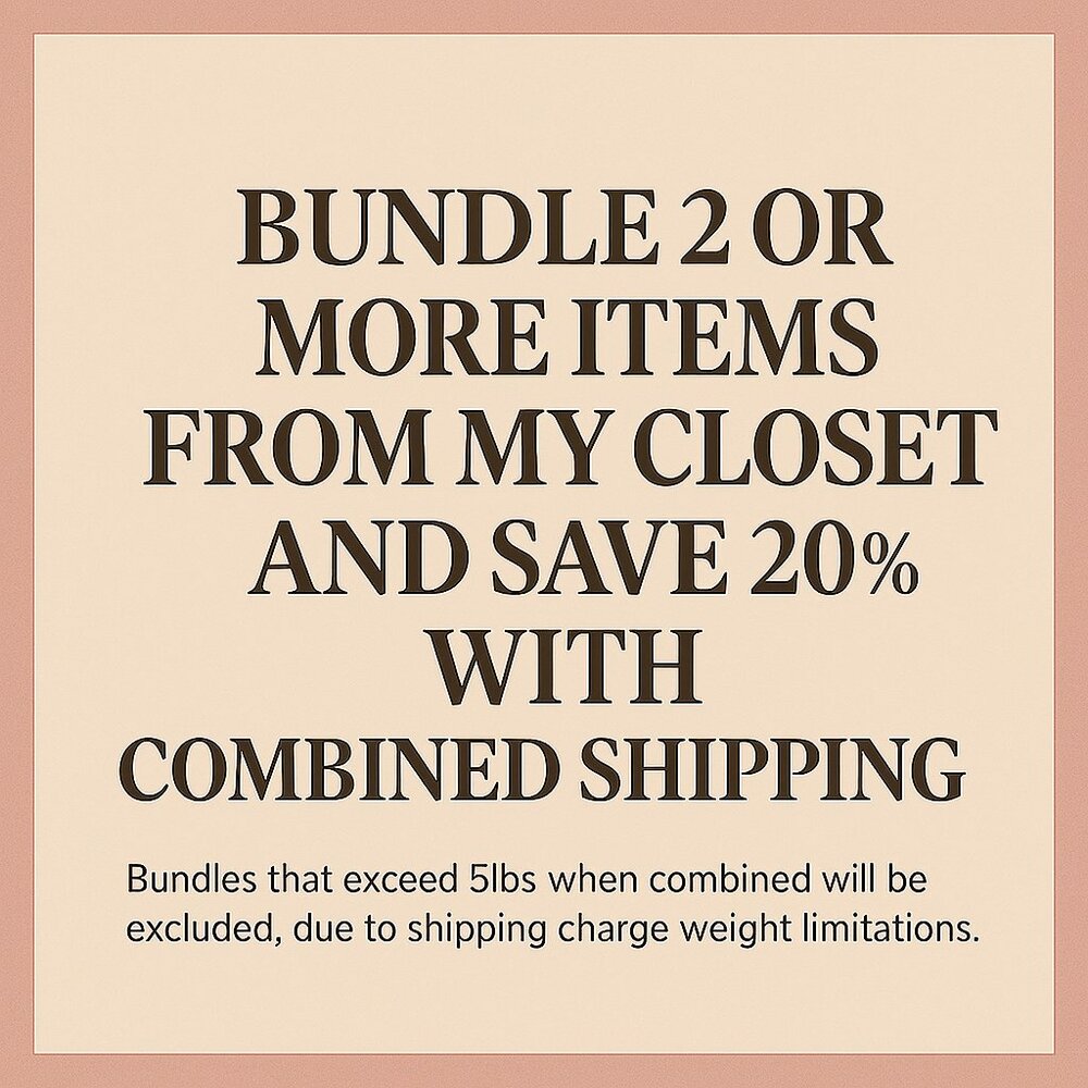 Save 20% on a bundle of 2 or more items and pay a single shipping charge.
